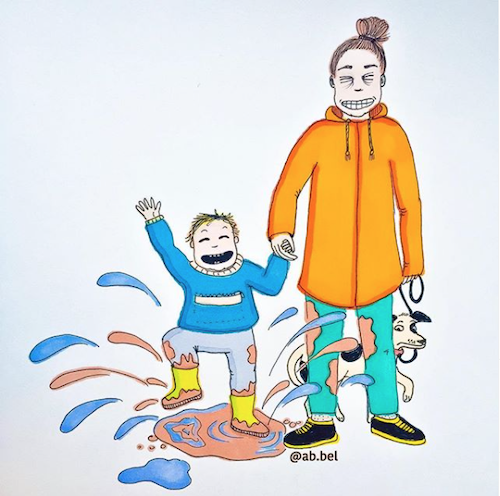 23 Hilarious Illustrations That Show What Parenting Is Really Like puddles